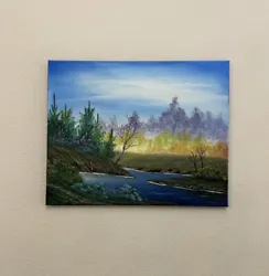 Buy Bob Ross Style Original Landscape Oil Painting “A Trace Of Spring”  16x20 In • 124.03£