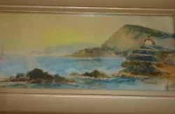 Buy Victorian Costal Seascape Watercolour  Signed— Framed. • 23£