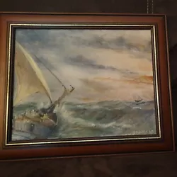 Buy J. R. Clark Signed Original Oil Painting On Board Sea Scene Wooden Frame • 75£