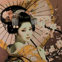 Buy Geisha Cherry Blossom Art Printing Certificate • 35.07£