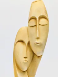 Buy Cycladic Art  Devotion  Sculpture Figurine Lovers Faces Marked Alabaster Greece • 16.50£
