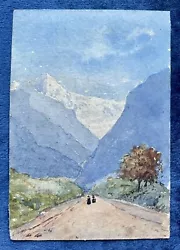 Buy Antique Miniature Watercolour Painting - Alpine Scene, George Chance C.1880 • 7£