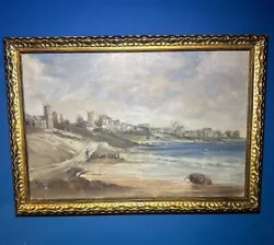 Buy Antique 19th Century Beach Landscape Oil Painting  • 70£