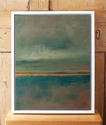 Buy ORIGINAL Abstract Seascape Oil Painting - Coast Clouds - Framed Canvas 50 X 40cm • 375£