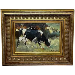 Buy Impressionist Scottish Animal Oil Painting Friesian Cow By George Smith RSA • 5,000£