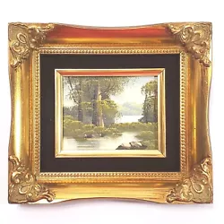 Buy Original Oil Painting Landscape Painting With Pond Oil On Wood • 54.34£