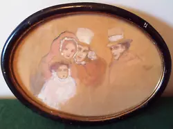 Buy Antique 19th Century Painting/sketch Study Family Group Framed Art Collectible • 22£