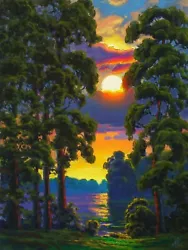 Buy Oil Painting Original Landscape Highwaymen Like Florida Sunset Clouds N Clements • 897.74£