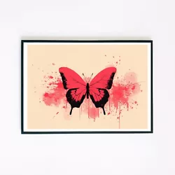 Buy Grunge Butterfly Abstract Painting Illustration 7x5 Home Decor Wall Art Print  • 3.95£