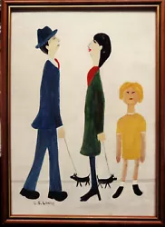 Buy Original Painting After L.s. Lowry  Figures And Dogs Meet On The Street  • 18£