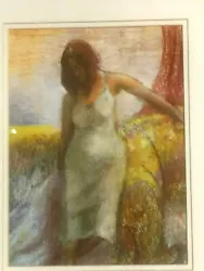 Buy Vintage Original Hant Painted Pastel On Paper Painting Woman Signed Good Framed • 82.68£