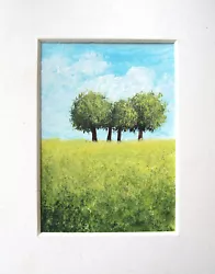 Buy Aceo Original Hand Painted Signed  Summer Trees   Landscape Mini Painting • 7£
