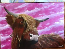 Buy Original Acrylic Painting  Highland Cow   • 195£