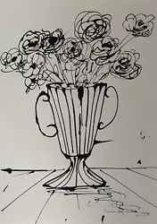 Buy Original Painting Sketch Flowers Vase A4 UK Dorset Artist CHRISTINE INGRAM • 25£