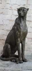 Buy Art Deco Puma Jaguar Wildlife Cheetah Bronze Sculpture Statue Figurine Decor • 183.23£