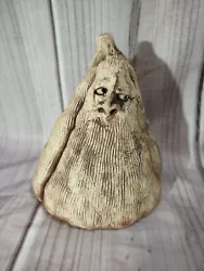 Buy Vintage Handmade Weird Unique Face Clay Pottery Piece Cone Shaped Artist Signed • 41.82£