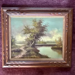 Buy Vintage Original Waterway Channel Landscape Painting Framed Signed Edward • 79.66£