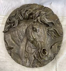 Buy Signed Barye Unique Bronze Horse Head Sculpture Wall Mount Statue Figure Artwork • 315.29£