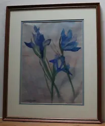 Buy BLUE IRIS - Original Watercolour Painting By Sheila Waddington, Signed & Framed • 25£