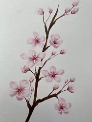 Buy Cherry Blossoms 78 Original Hand Painted | Watercolour Painting | Botanical | A5 • 35£