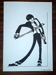 Buy Violinist Jazz Musician Modernism Art Deco Acrylic Painting (A4) • 6£