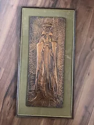 Buy Vintage Hand Made Copper/brass Wall Hanging Plaque Princess Portrait • 45£