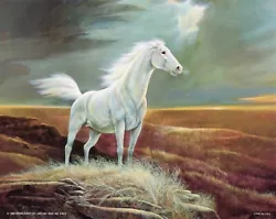 Buy 10 X 8 White Horse Landscape Painting Photograph Art Print Wall Picture Poster • 2.98£
