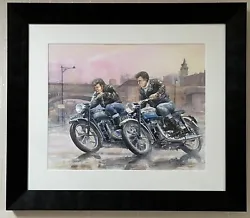 Buy Roy Barrett Original Painting  Flying Tigers , 1950-60's Triumph Motorcycles  • 1,250£
