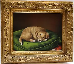Buy Magnificent 19c European Pastel On Paper Painting Of A Sleeping Dog Signed • 5,354.96£