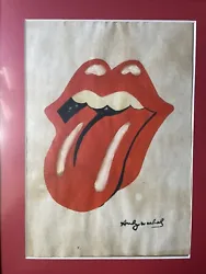 Buy Andy Warhol Signed Rolling Stones Tongue And Lips Logo Original Painting COA • 8,000£