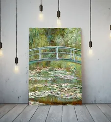 Buy Monet Bridge Waterlily Pond 2-framed Canvas Painting Wall Picture Paper Print • 26.99£