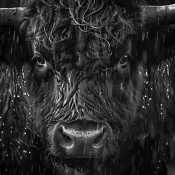 Buy Highland Cow Black & White Photo Print Art Luxury Canvas Wall Picture Print  • 119.99£