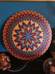 Buy Unique Bohemian Original Signed Painting Chakra/rainbow Mandala 50cm On Canvas • 80£