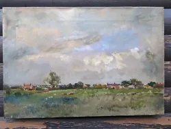 Buy Village Nature Landscape Vintage Antique Unframed Oil Painting Signed   • 128£