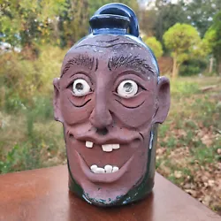 Buy Folk Art Pottery Face Jug By Savannah Craven • 115.70£