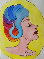 Buy Rainbow Unusual Woman Lady Painting Original Signed Size A4 • 25.99£