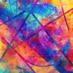 Buy Colorful Abstract Geometric Design Sharp Lines Neon Painting Poster Art Print • 25.51£