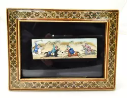 Buy Antique Persian Miniature Polo Painting On Bone In Marquetry Frame H Ali Sajjadi • 28£