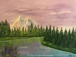 Buy Original Artwork, Shades Of Lavender - Mountain Landscape 12 X 16 • 181.44£