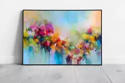 Buy Abstract Oil Painting Style Selection Of Blooming Spring Flowers Floral Rainbow • 6.43£