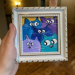 Buy Cat,Cats,4/4 Painting,miniature,framed,kittens,funny,cute • 22.33£