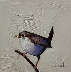 Buy Wren Bird Oil Painting Vivek Mandalia Impressionism 8x8 Collectible Original  • 0.99£