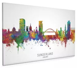 Buy Sunderland Skyline, Poster, Canvas Or Framed Print, Watercolour Painting 8880 • 31.99£