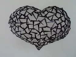 Buy Signed Corey Ellis Modern Abstract RED Heart Metal Wall Sculpture SWEET LOVE • 283.49£