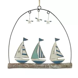 Buy Metal Sailing Boats Yachts Wall Art Sculpture Hanging Nautical Coastal Theme • 10.95£
