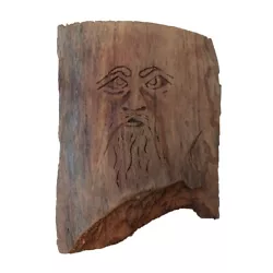 Buy Carved Face In  Wood Tree Man Hanging Wall Art Folk  Primitive Art Wood Spirit • 10.74£