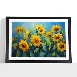 Buy Sunflower Action Framed Wall Art Poster Canvas Print Picture Home Decor Painting • 16.95£