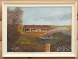 Buy Framed Signed Original Vintage Oil Painting Farm Farming Landscape 30cm X 40cm • 25£