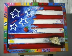 Buy US Flag Painting Pop Art American Pie Original Painting Artist Signed Mira COA • 2,036.55£