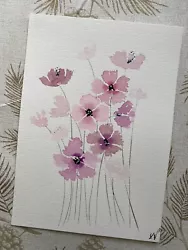 Buy Poppies Flower | Original Painted | Watercolour Painting | Botanical | Signed • 20£